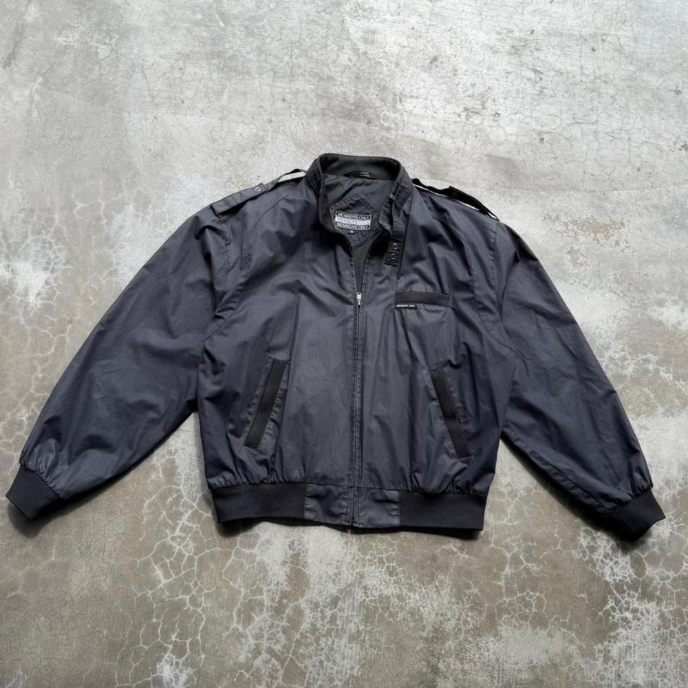 Vintage 90's black members only basic zip up windbreaker boxy fit jacket